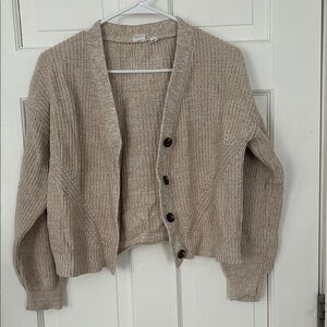 Cozy Beige Button-Up Sweater